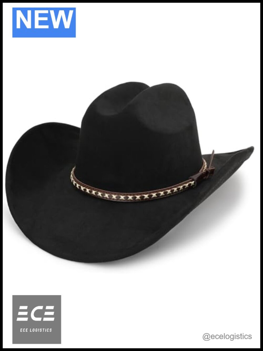 Unisex Wide Brim Felt Cowboy Hat Western Suede Texture Adjustable